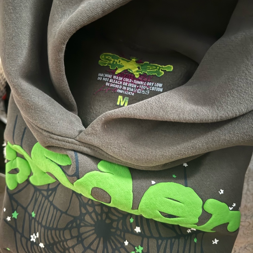 Gray Hoodie with Green Graphic